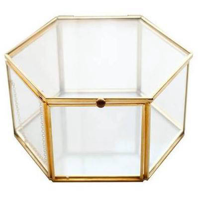 Boîte à Bijoux en Verre Hexagone